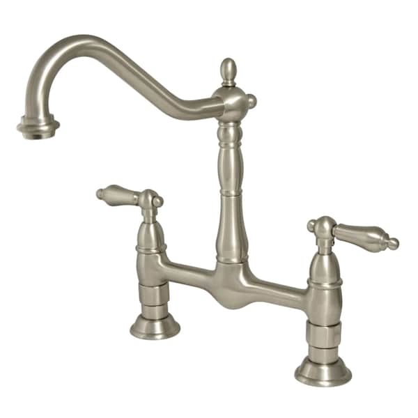 KS1178AL Heritage Bridge Kitchen Faucet, Brushed Nickel